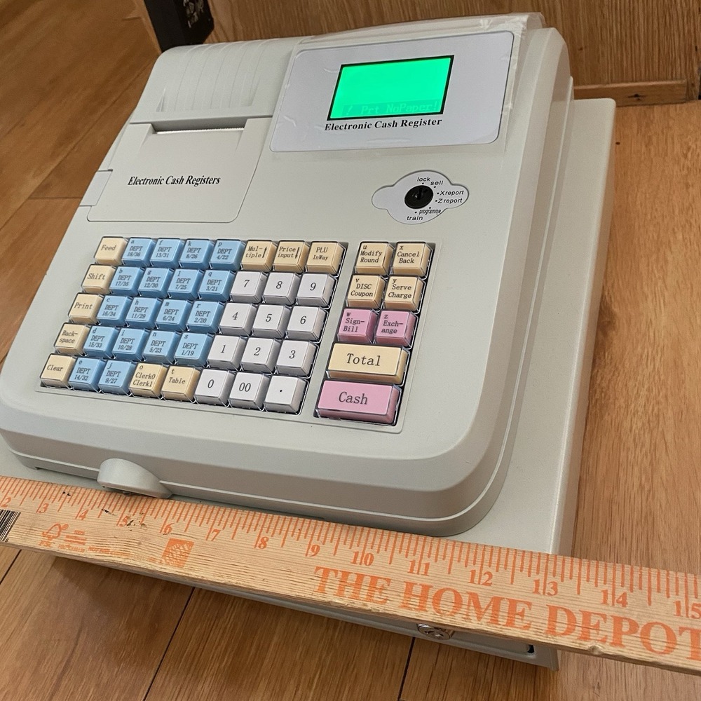NEW Electronic Cash Register 48 Keys Cash Management System with Thermal Printer - Picture 6 of 8